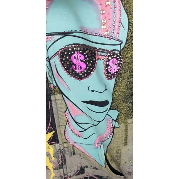 Crystal Rock Jacket XS Y2K Hip Hop Rhinestone Hoodie Christian‎ Audigier NWT - Picture 6 of 11